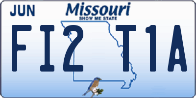 MO license plate FI2T1A