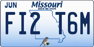 MO license plate FI2T6M
