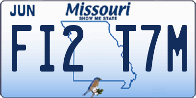MO license plate FI2T7M