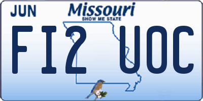 MO license plate FI2U0C
