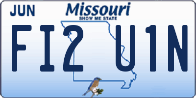 MO license plate FI2U1N