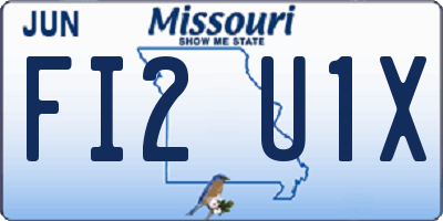 MO license plate FI2U1X