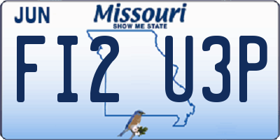 MO license plate FI2U3P
