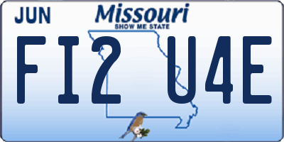 MO license plate FI2U4E