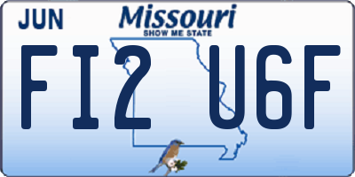MO license plate FI2U6F