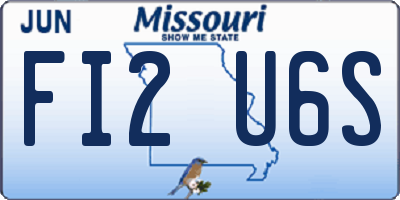 MO license plate FI2U6S