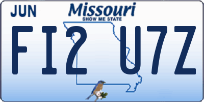 MO license plate FI2U7Z