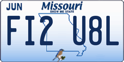 MO license plate FI2U8L