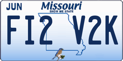 MO license plate FI2V2K