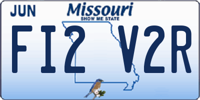 MO license plate FI2V2R