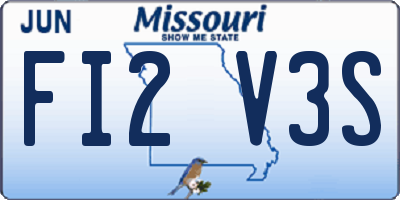 MO license plate FI2V3S