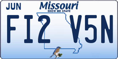 MO license plate FI2V5N