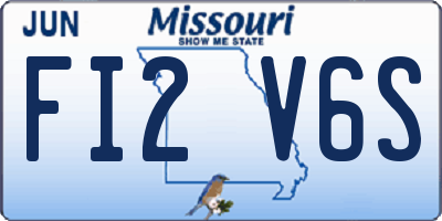 MO license plate FI2V6S