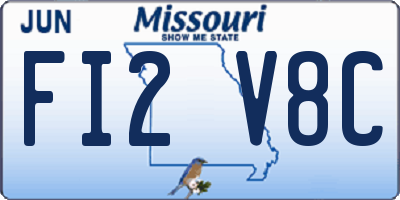 MO license plate FI2V8C