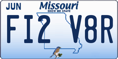 MO license plate FI2V8R