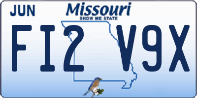 MO license plate FI2V9X