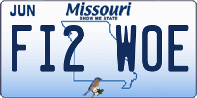 MO license plate FI2W0E