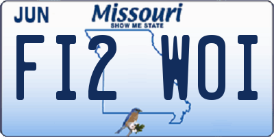 MO license plate FI2W0I