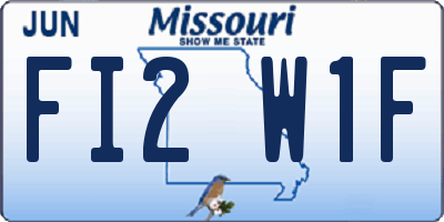 MO license plate FI2W1F