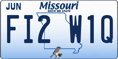 MO license plate FI2W1Q