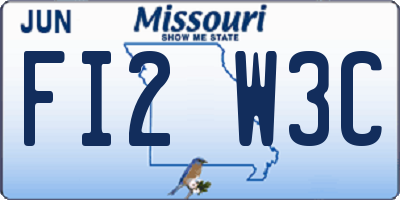 MO license plate FI2W3C