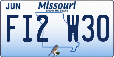 MO license plate FI2W3O