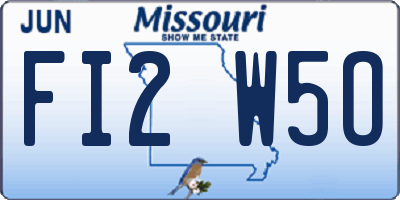 MO license plate FI2W5O