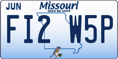 MO license plate FI2W5P