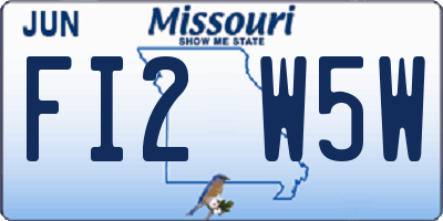 MO license plate FI2W5W