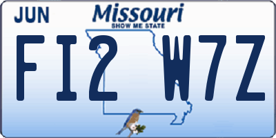 MO license plate FI2W7Z