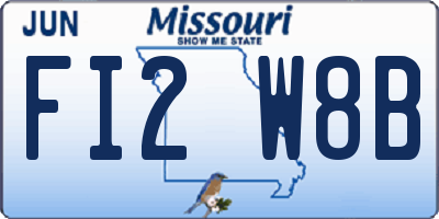 MO license plate FI2W8B