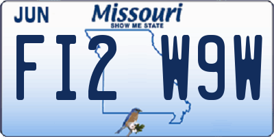 MO license plate FI2W9W