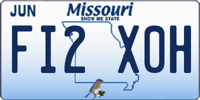 MO license plate FI2X0H