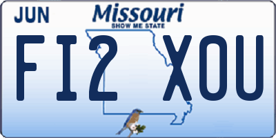 MO license plate FI2X0U