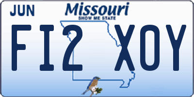 MO license plate FI2X0Y