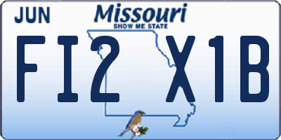 MO license plate FI2X1B