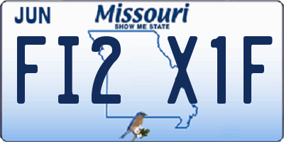 MO license plate FI2X1F