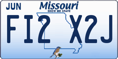 MO license plate FI2X2J