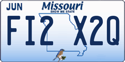 MO license plate FI2X2Q