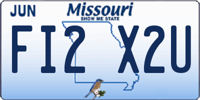 MO license plate FI2X2U