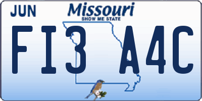 MO license plate FI3A4C