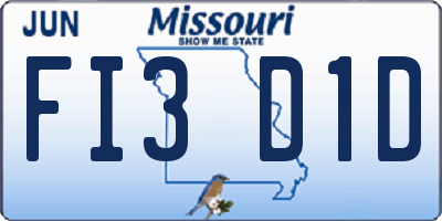 MO license plate FI3D1D