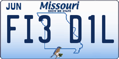 MO license plate FI3D1L