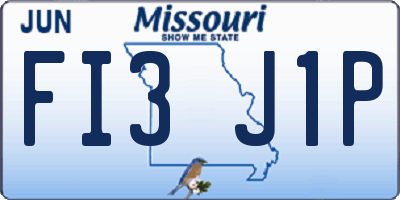 MO license plate FI3J1P