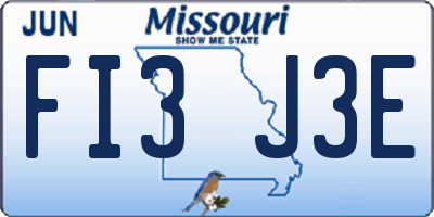 MO license plate FI3J3E