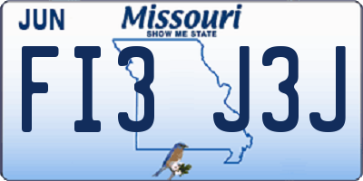MO license plate FI3J3J