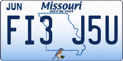 MO license plate FI3J5U