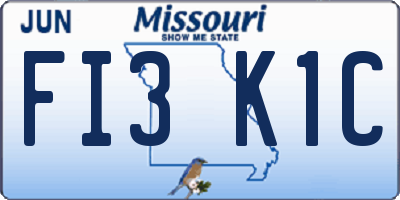 MO license plate FI3K1C