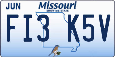 MO license plate FI3K5V