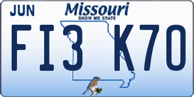 MO license plate FI3K7O
